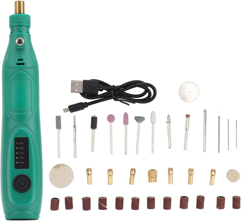 3.7V Cordless Rotary Tool Kit Mini Electric Grinder Pen Variable Speed Engraving Polishing Tool for DIY Crafting Wood Metal ABS Plastic 1000mAh Battery 12 Sand Rings 5 Colle - Image 1