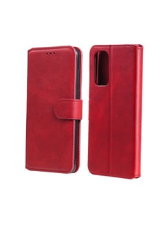 HuHa Case Cover For OPPO Reno5 5G / Reno5 4G / Find X3 Lite Classic Calf Texture PU + TPU Horizontal Flip Leather Case with Holder & Card Slots & Wallet Red 