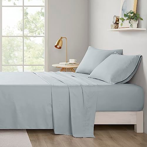 Intelligent Design Microfiber Bed Sheet Set Wrinkle Resistant, Soft Sheets with 12" Pocket, Modern, All Season, and Cozy, Matching Pillow Case, King, Grey, 4 Piece - Image 1