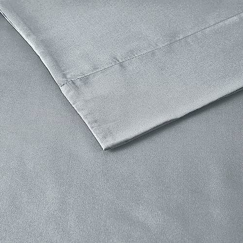 Intelligent Design Microfiber Bed Sheet Set Wrinkle Resistant, Soft Sheets with 12" Pocket, Modern, All Season, and Cozy, Matching Pillow Case, King, Grey, 4 Piece - Image 5