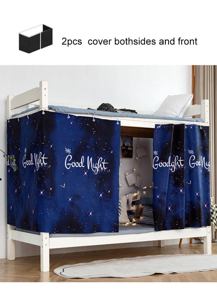 FASHION HOME 2PCS Bunk Bed Curtain Single Sleeper Canopy Blackout Cloth Shading Bedding Junior Students College Home Drapery - Image 1