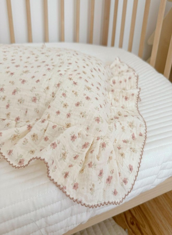 BuLuTu Soft Cotton Kids Pillowcases for Girls Boys, Pink Floral Toddler Pillowcases Standard Size, Cotton Muslin Pillow Protector for Children Bedding Gift, Envelope Closure, 20"x26", 1 pc - Image 5