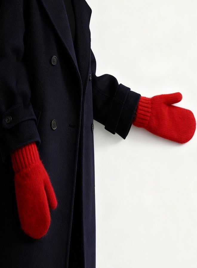 UTOWO Winter Warm Mittens for Women Men-Soft Faux Rabbit Fur Mittens Elastic Cuff Stretchy Knit Gloves Cold Weather - Image 4