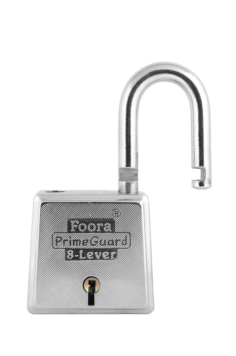 Foora PrimeGuard 60mm Same Key Padlock Double Locking Heavy Duty Iron Zinc 8 Lever Mechanism Hardened Shackle Ideal for Door Gate Shutter and Multiple Locks with Same Key - Image 2