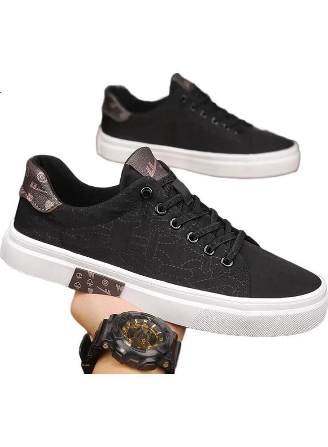 Pull Back Warrior Men'S Slip-On Casual Shoes With Soft Breathable Sole H413T Black Size 39 - Image 1