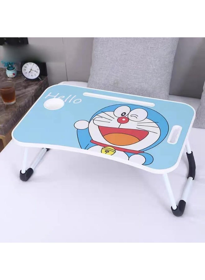 Foldable Kids Study Laptop Table with Cup Holder Portable Bed Desk for Studying Drawing Eating Tablet Use and Home Activities Non Slip Design - Image 3