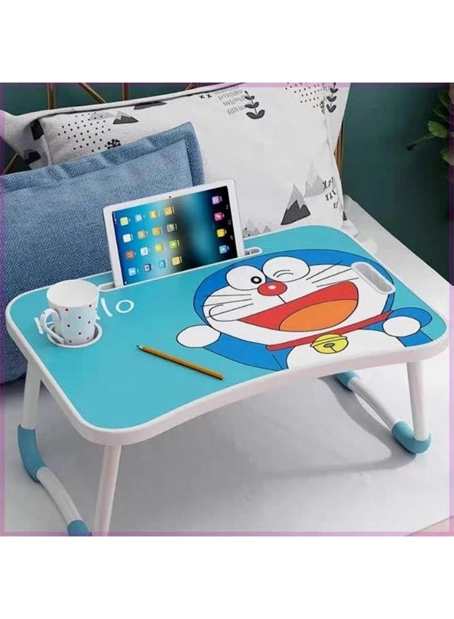 Foldable Kids Study Laptop Table with Cup Holder Portable Bed Desk for Studying Drawing Eating Tablet Use and Home Activities Non Slip Design - Image 2