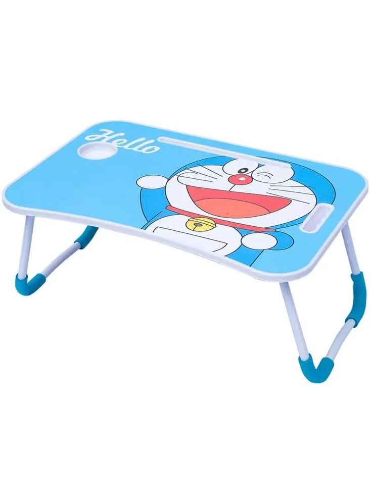 Foldable Kids Study Laptop Table with Cup Holder Portable Bed Desk for Studying Drawing Eating Tablet Use and Home Activities Non Slip Design - Image 1