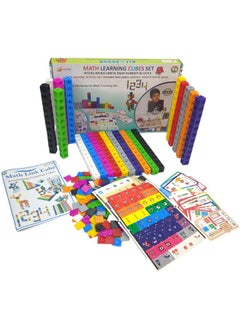 StepsToDo StepsToDo Math Learning Cubes Set - 200 Number Blocks, 200 Face Plates, 108 Stickers, 20 Activity Cards, Activity Guide - Hands-On STEM Educational Toy for Kids, Counting, Patterns, Place Value  - Image 1