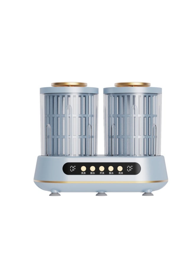 سكت شيكترو غسالة ملابس محمولة ثنائية الحوض، سعة 4 لترات، مزودة بمحرك عالي القوة، مزودة بخاصية الحوض المزدوج للملابس الداخلية (أزرق) - Image 1