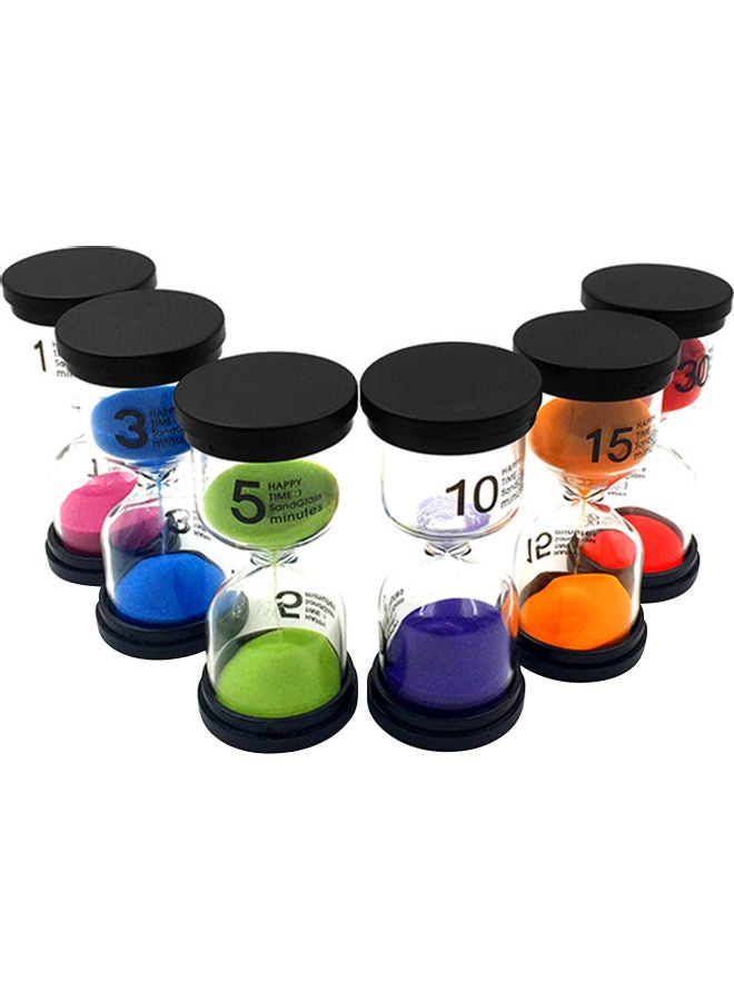 6-Piece Sand Timer Speciality Clock Set Multicolour 16x11x12.50cm  - Image 1