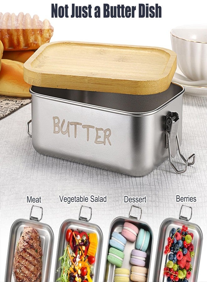 BSTKEY Butter Dish with Lid for Countertop, Stainless Steel Butter Holder Container with Silicone Sealing, Unbreakable Butter Keeper for Kitchen, Holds 1 Stick West or 2 Sticks East Coast Butter - Image 5