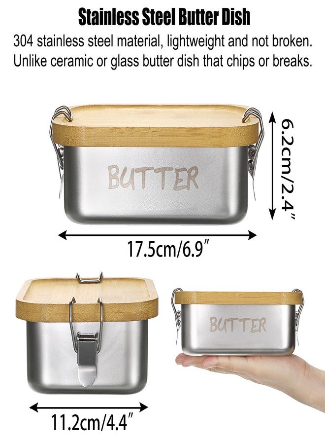 BSTKEY Butter Dish with Lid for Countertop, Stainless Steel Butter Holder Container with Silicone Sealing, Unbreakable Butter Keeper for Kitchen, Holds 1 Stick West or 2 Sticks East Coast Butter - Image 2