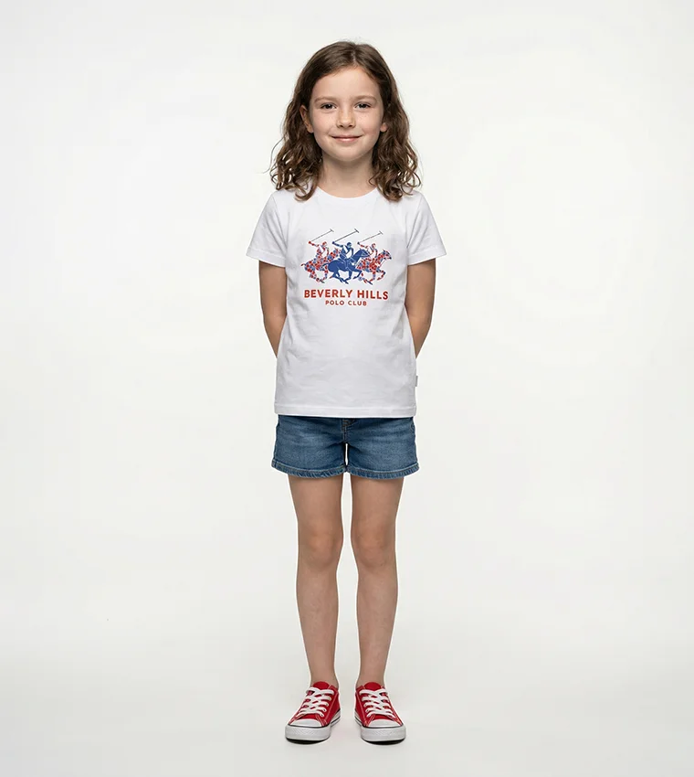 بيفرلي هيلز بولو كلوب Bhpc Kids White Short Sleeve T-Shirt