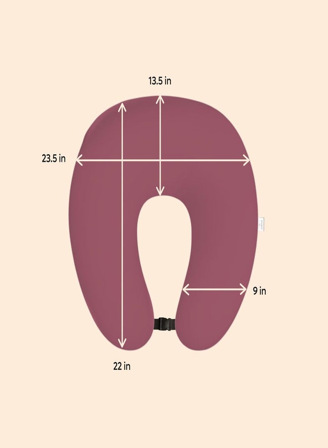 ADMIRAE 5in1 Baby Feeding Pillow with 100% Cotton Removable Cover | Breastfeeding & Bottle Feeding Support Cushion for Newborns & Moms | Nursing Pillow with Belt, Hoop & Utility Pocket - Pink Velvet - Image 5