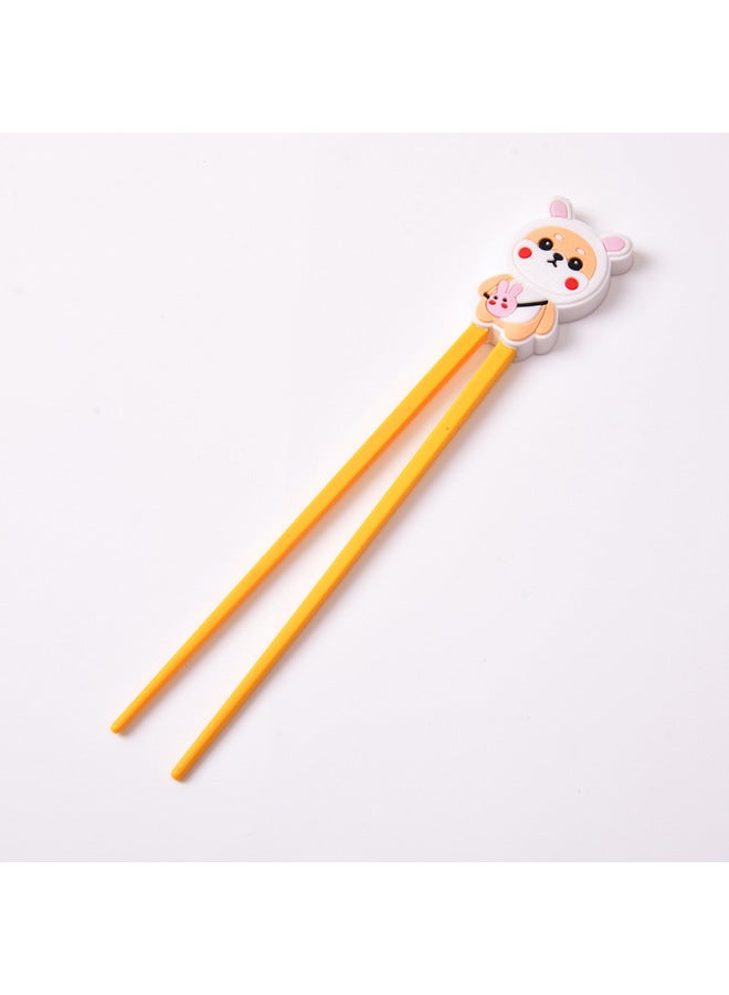 Children's Chopsticks Cartoon Cute Little Panda Chopsticks 2-6 Years Old Children's Special Tiger Mouth Auxiliary Baby Chopsticks-Color:Rabbit  - Image 1