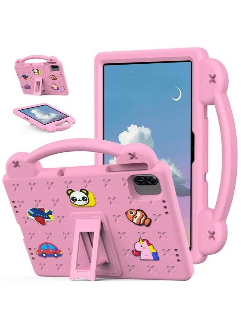 VKL Kids Case Compatible with Honor Pad X8a 11-inch 2024 Anti-Fall Shockproof Stand Hand-Held EVA Protective Cover for Honor Pad X8a (Pink) - Image 1