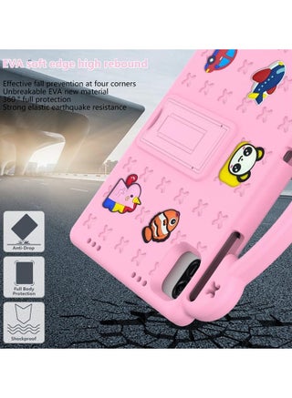 حافظة أطفال متوافقة مع جهاز Honor Pad X8a بحجم 11 بوصة 2024 مضادة للسقوط وصدمات واقية مع حامل يدوي من EVA باللون الوردي - view 4