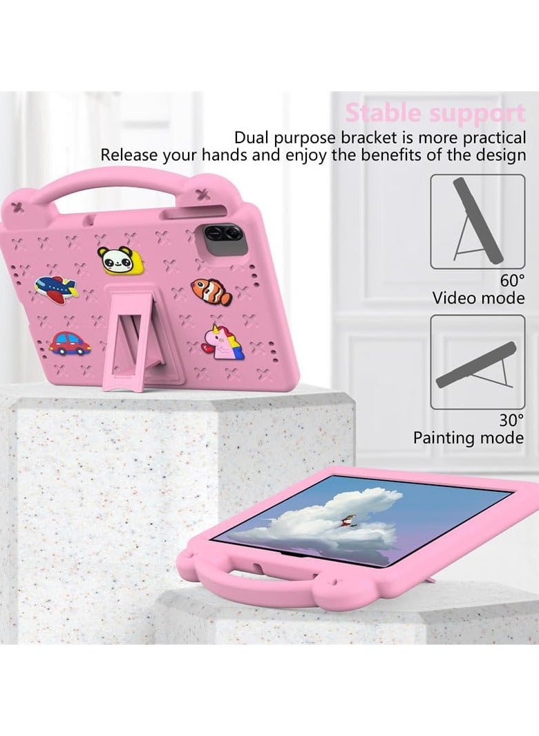 VKL Kids Case Compatible with Honor Pad X8a 11-inch 2024 Anti-Fall Shockproof Stand Hand-Held EVA Protective Cover for Honor Pad X8a (Pink) - Image 3