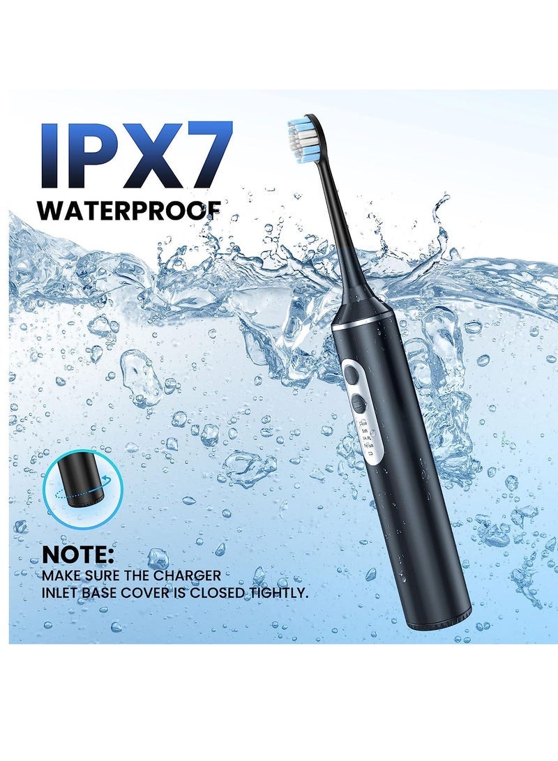 general Water Dental Flosser with Electric Toothbrush, One Switch Between Tooth Brush and Water Floss, 3 in 1 Teeth Cleaning Kit with 4 Modes, Water Flosser Portable for Travel and Home (Black) - Image 5