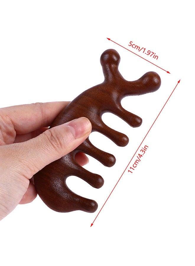 LIVQORA 1pc Sandalwood Massage Comb, Little Dolphin Meridian Massage Comb,Gua Sha Scraping Scalp and Hair Massage, Scalp Stimulator, Facial Body Massager with Comb bag - Image 4