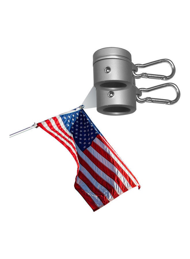 NIBEMINENT 2-Piece Aluminum Alloy Flag Pole Ring Silver  - Image 1