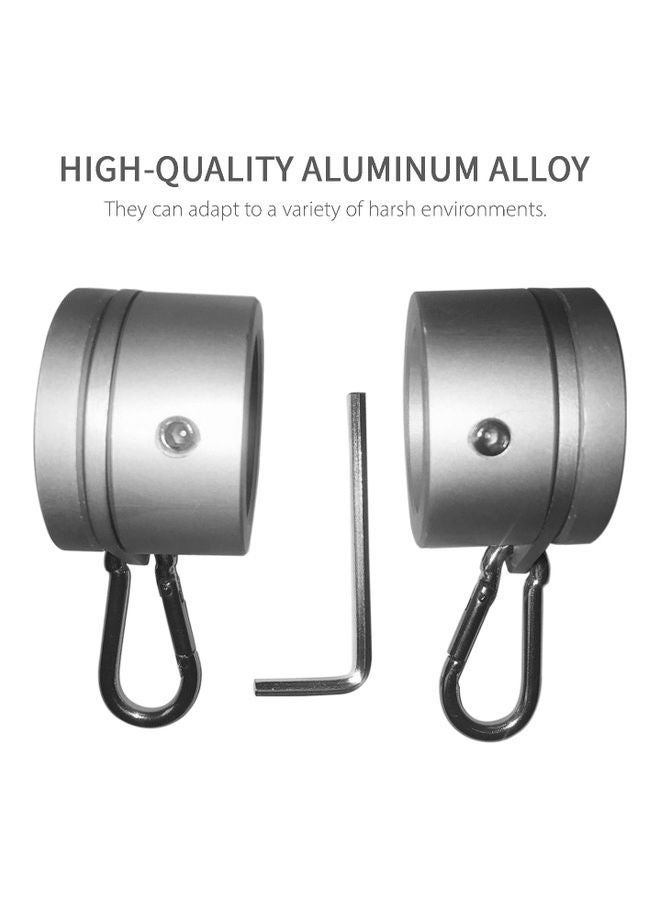 NIBEMINENT 2-Piece Aluminum Alloy Flag Pole Ring Silver  - Image 4