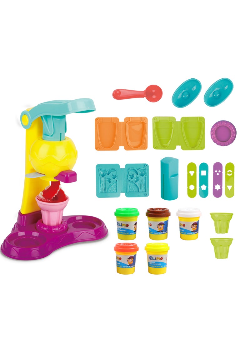 كلايمو - مجموعة لعب الصلصال الملونة لآلة صنع الآيس كريم | لعبة ممتعة وآمنة مع قوالب وإكسسوارات | لعبة إبداعية وتعليمية للأطفال - Image 2