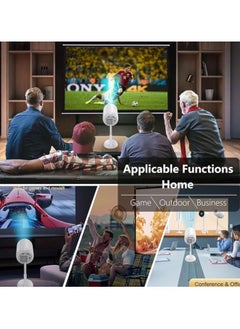 Portal Portable Projector with WiFi and Bluetooth Support 1080p 4K Integrated Adjustable Height Stand, for Home Theater Support HDMI, USB, PC, TV Box, iOS & Android Phone(TS6) (White)  - Image 2