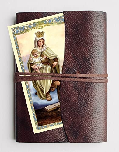 Trendzeen Brown Scapular Of Our Lady Of Mount Carmel with Our Lady of Mount Carmel Laminated Holy Card, Lord's Prayer Card | Vintage Style Catholic Scapular | Escapulario De La Virgen Del Carmen |3 Items Set - Image 3