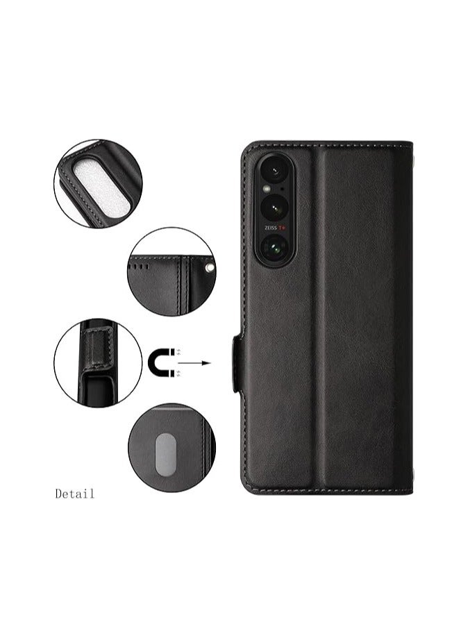 for Xperia 1 V Wallet case flip Case PU Leather Folio Phone Cover - Image 3