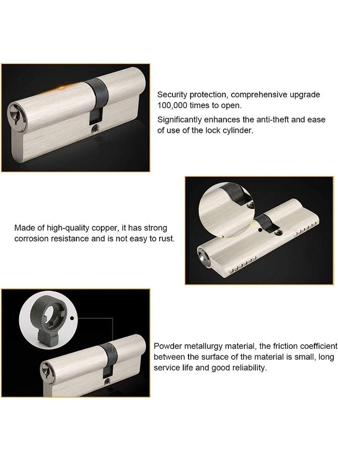 Biella Brass Cylinder Lock Barrel Profile Lock With 3 Keys Lock Anti-Rust Suitable For Wooden Doors, Aluminum Doors (Lock Cylinder, 60Mm) - Image 3