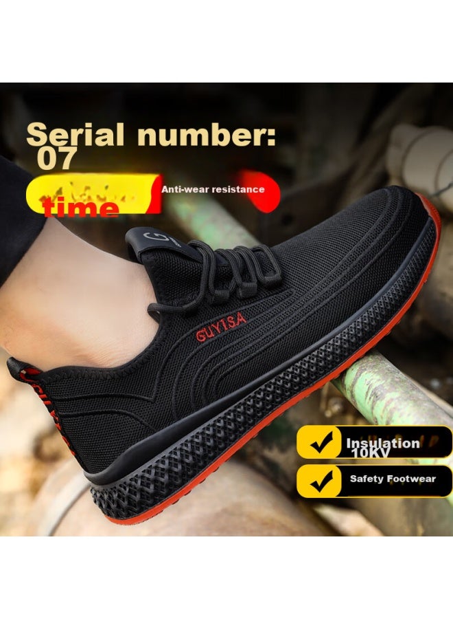 JUNBU Junbu Safety Shoes For Men, Electrician Ulated Plastic Toe Cap, Anti-smashing, Anti-puncture, Breathable, Lightweight Work Safety Shoes 9156kv55 Size 41 - Image 3