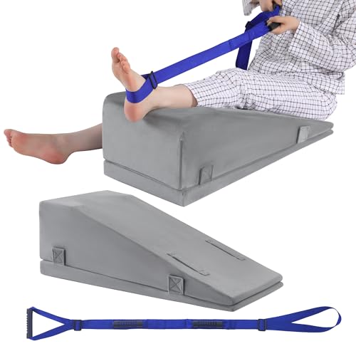 HOMBYS Leg Elevation Pillows for After Surgery 2in1 Wedge Pillow with Leg Lifter for Hip Ankle Pain Relief Adjustable Height Knee Surgery Recovery Equipment to Elevate Foot Gray - Image 1