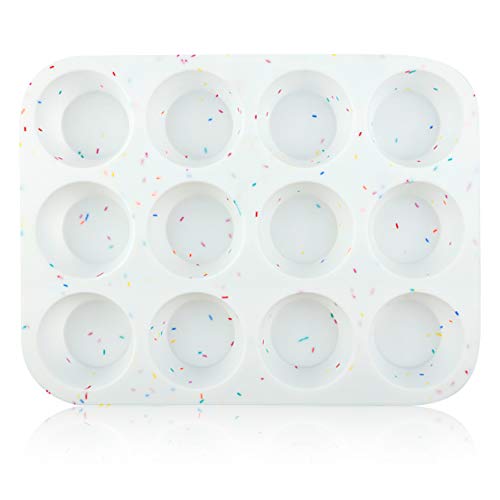 SHEbaking Silicone Muffin Pan Regular 12 Cups Muffin Tin Cupcake Pans for Baking Non-stick Muffin Tray Mold Easy Release,Durable,BPA Free - Image 1