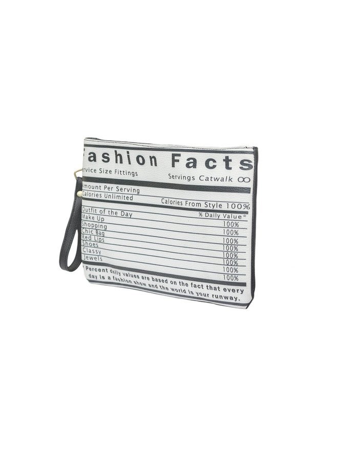 BAND BOX Bandbox Fashion Facts Clutch Sling Bag | Black And White Clutch Sling Bag | Printed Pattern PU Bag - Image 4