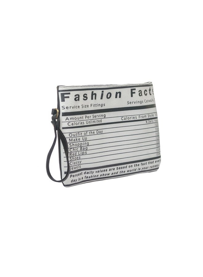 BAND BOX Bandbox Fashion Facts Clutch Sling Bag | Black And White Clutch Sling Bag | Printed Pattern PU Bag - Image 5