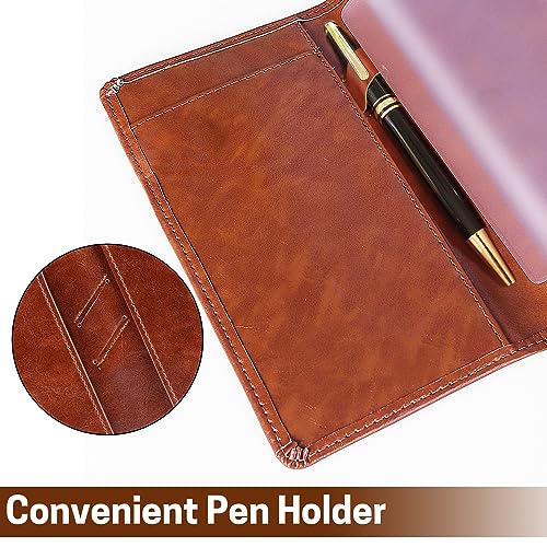 Aurya Leather Checkbook Covers for Personal Checkbook, Checkbook Holder with Free Vinyl Divider, Checkbook Cover for Duplicate Checks for Men and Women - Image 4