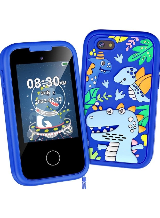 Generic Private Model Children's Mobile Phone 2.8 Inch Camera HD Photo Video Children IPS Touch Unicorn-Body Color:Blue Dinosaur + 8g Card  - Image 2