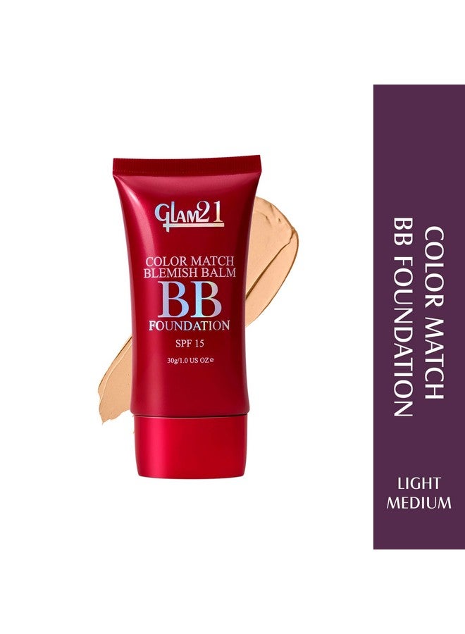 Glam 21 Glam21 Color Match Bb Foundation Spf15 I Dual Purpose Of Foundation & Sunscreen Blemish-Free Glow | Non-Cakey Daily Use | Non-Greasy & Lightweight | Long-Lasting Radiant Makeover| 30Gm - 03 Light Medium - Image 2