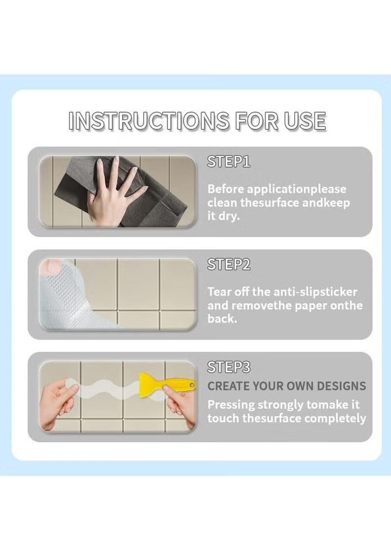 24 Pcs Non-Slip Strip Shower Stickers, Type S Bath Anti Slip Stickers for Bath Tub Shower Stairs - Image 5