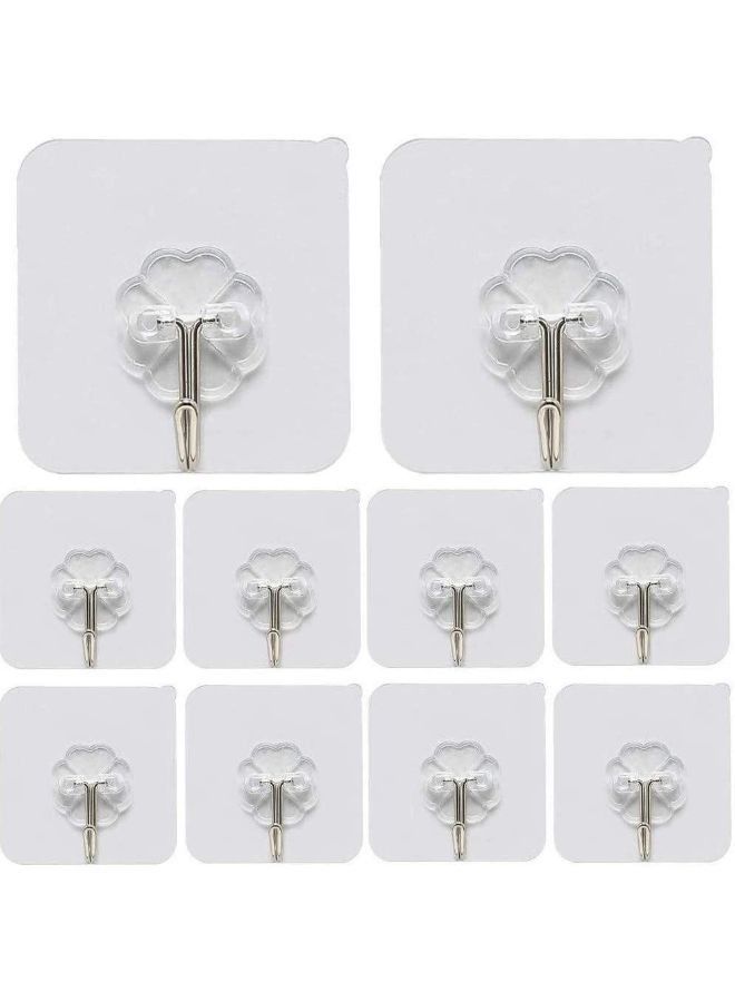 EasyLife 10 Pieces Adhesive Sticker Plastic Hook for Home - Image 1