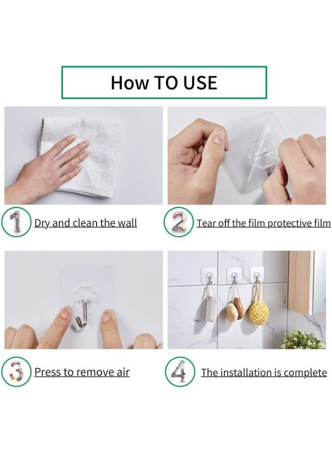 EasyLife 10 Pieces Adhesive Sticker Plastic Hook for Home - Image 3