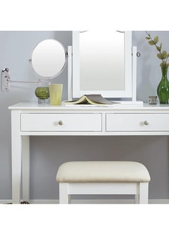 WISFOR Shaving Mirror Wall Mounted 20cm Bathroom Makeup Vanity Mirror Extendable Double Sided Vanity Mirror with 5X Magnification 360°Rotating Bathroom Mirrors for Wall Folding Round Wall Mirror  - Image 2