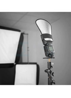 KASTWAVE Flash Diffuser, 2 Pack with Elastic Band 2-side White/Silver Curved Flash Reflector SLR External Flash Baffle Soft Cover Suitable for All External Flashes  - Image 4