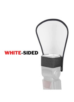 KASTWAVE Flash Diffuser, 2 Pack with Elastic Band 2-side White/Silver Curved Flash Reflector SLR External Flash Baffle Soft Cover Suitable for All External Flashes  - Image 5