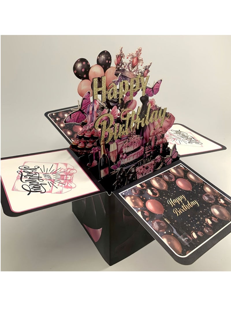 Birthday festival handwritten pop-up three-dimensional box 3D paper carving creative birthday card - Image 4