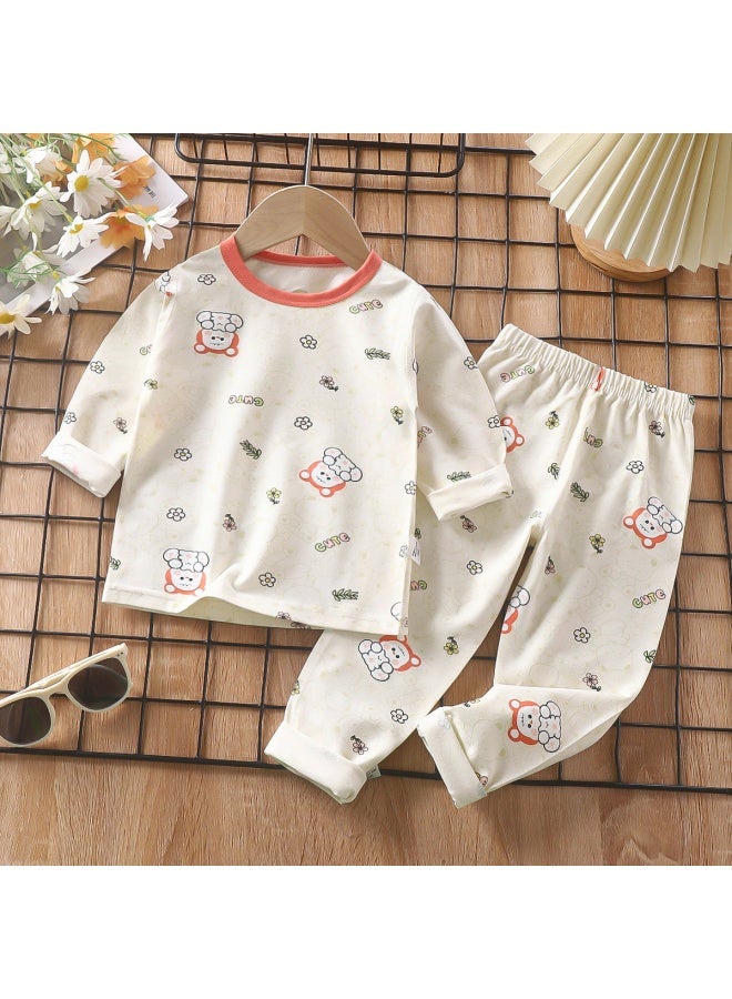 Children's Pajamas Set Spring Lycra Cotton Baby Underwear Boys' Home Clothes Girls' Autumn Clothes Autumn Trousers Children's Clothing