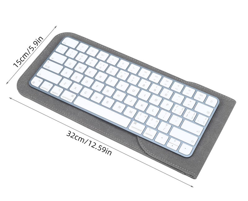 CaseBuy Premium Leather Keyboard Cover Sleeve for 2024 2023 2021 Apple iMac 24 inch M4 M3 M1 Magic Keyboard w/Out Touch ID A2449 A2450 Wireless Magic Keyboard 2 Accessories Case Pouch, Space Grey - Image 2