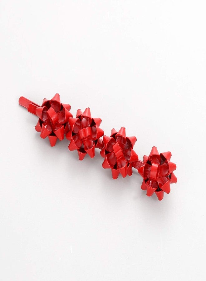 HZEYN Christmas Hair Clips for Women Winter Holiday Wrap Bows Hair Clips Hairpin Festive Jewelry Barrette Headwear Accessories (3PACK Christmas Bows Silver) - Image 5
